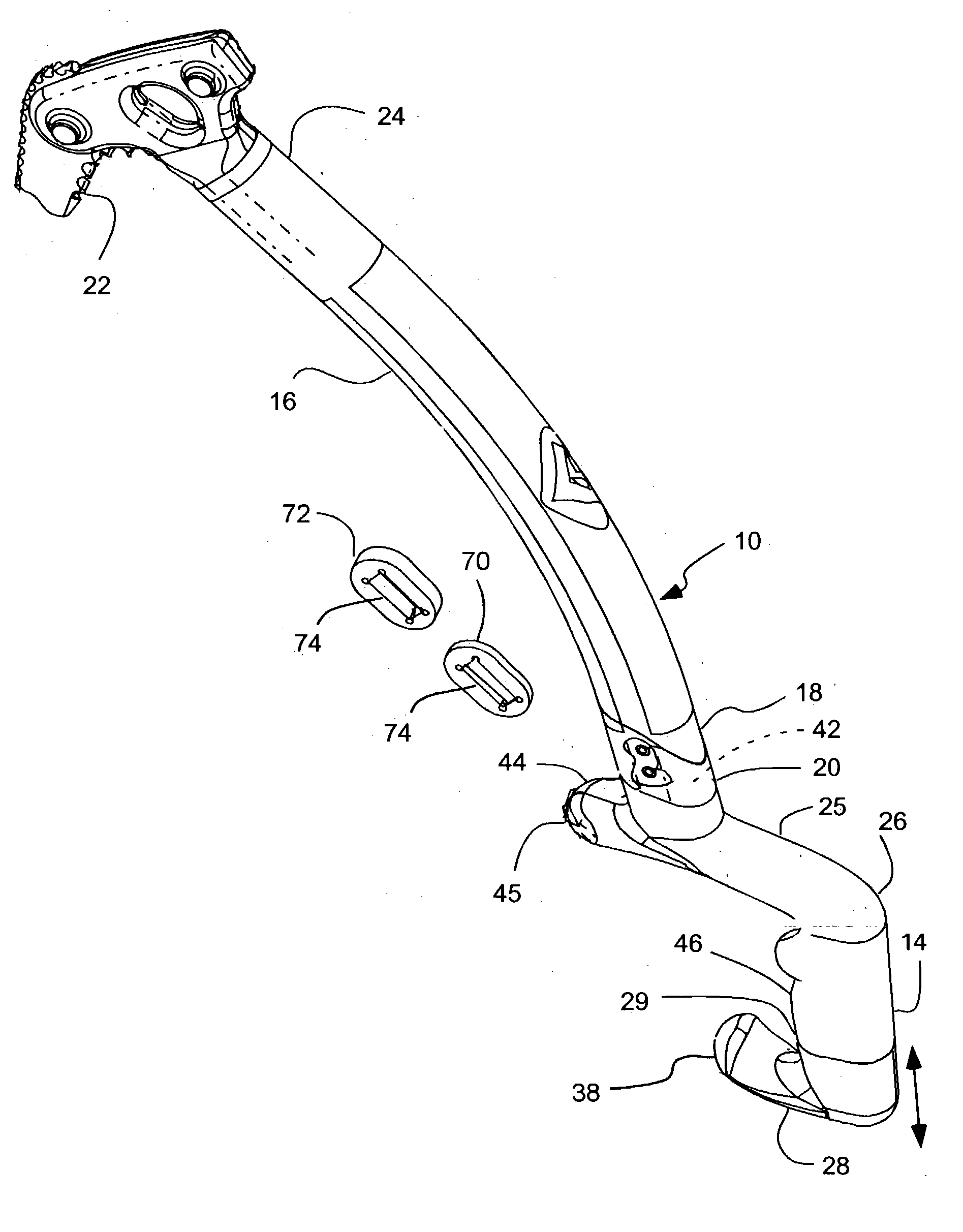 Competition/leashless ice axe with adjustable grip