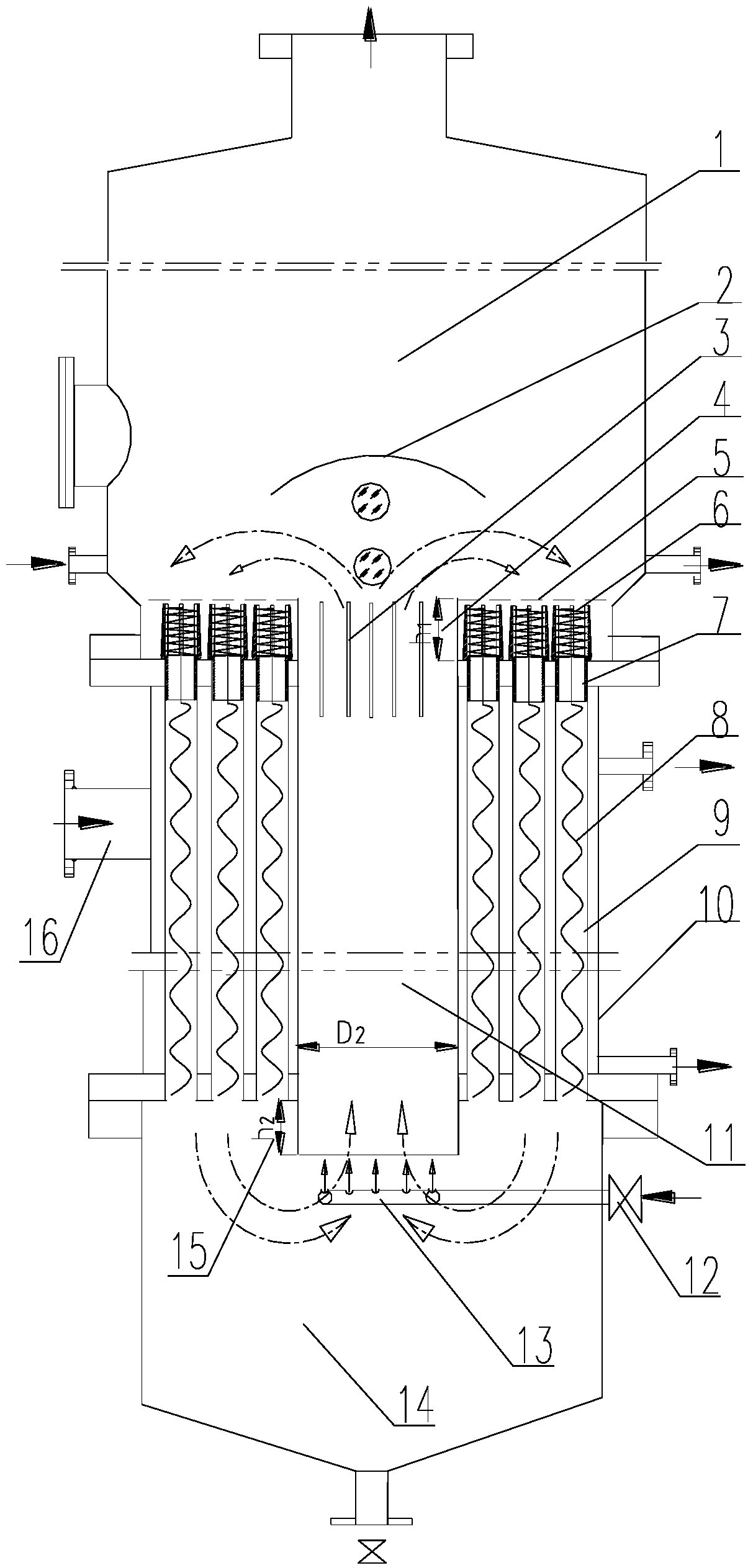 Self-cleaning type reverse natural circulation evaporator