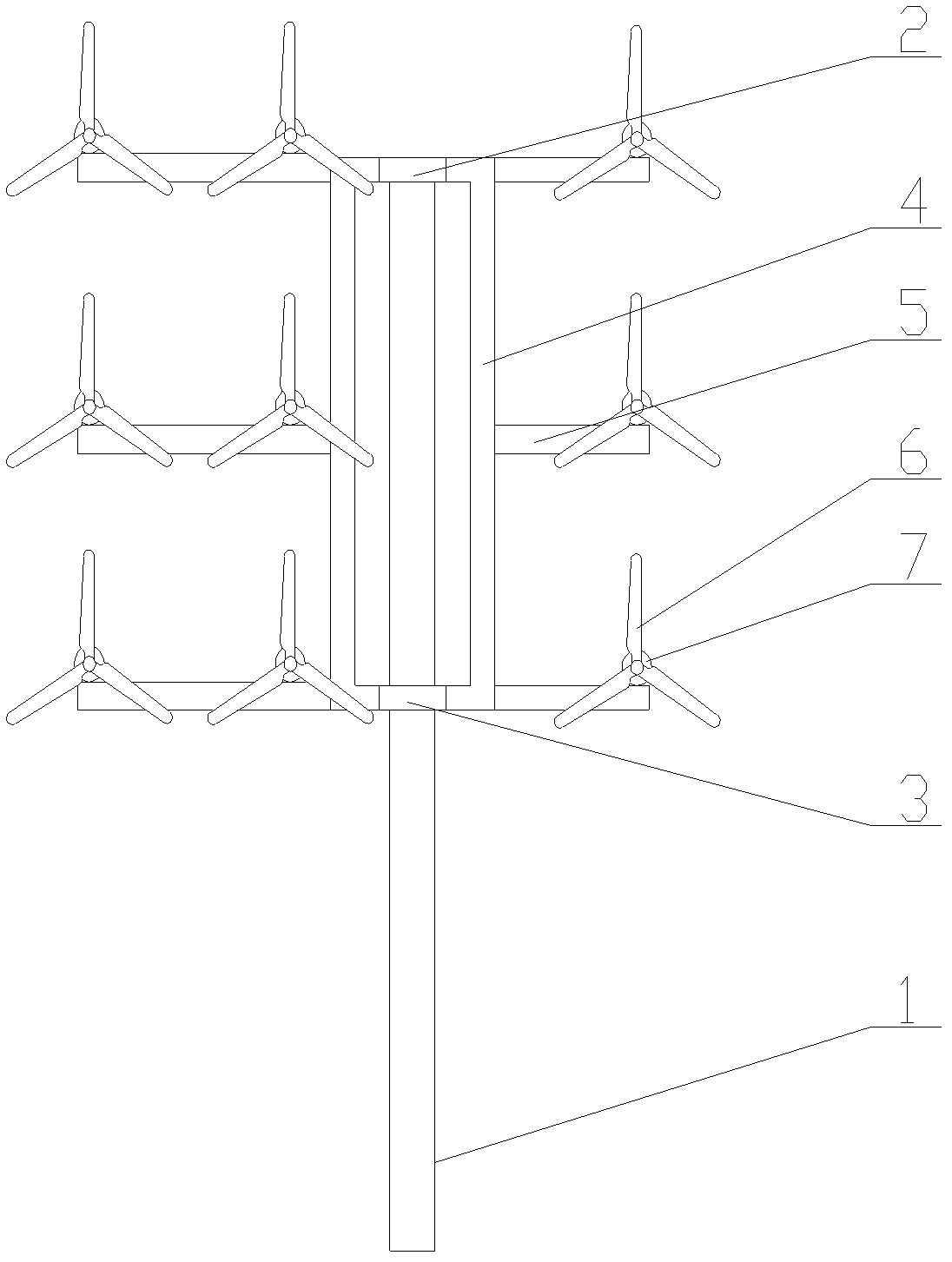 Multi-rotor wind generating system capable of automatically facing wind