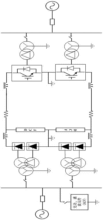 A control method and device for a hybrid direct current transmission system