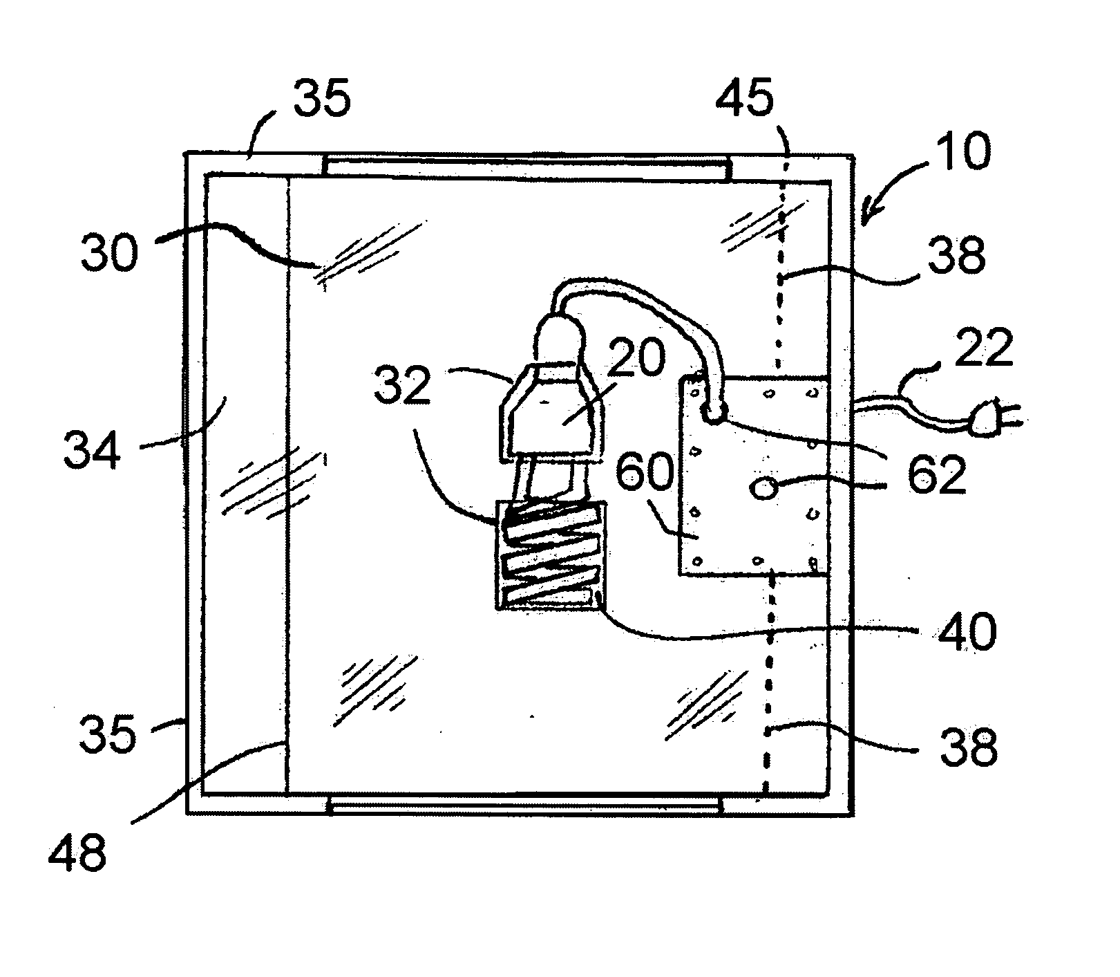 Light with flexible reflector and clear support