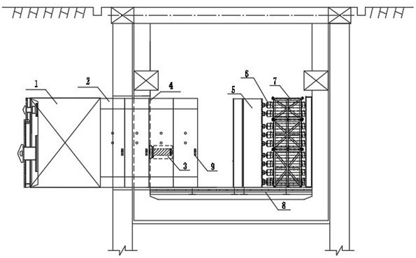 Rectangular pipe jacking automatic retaining device with pawls