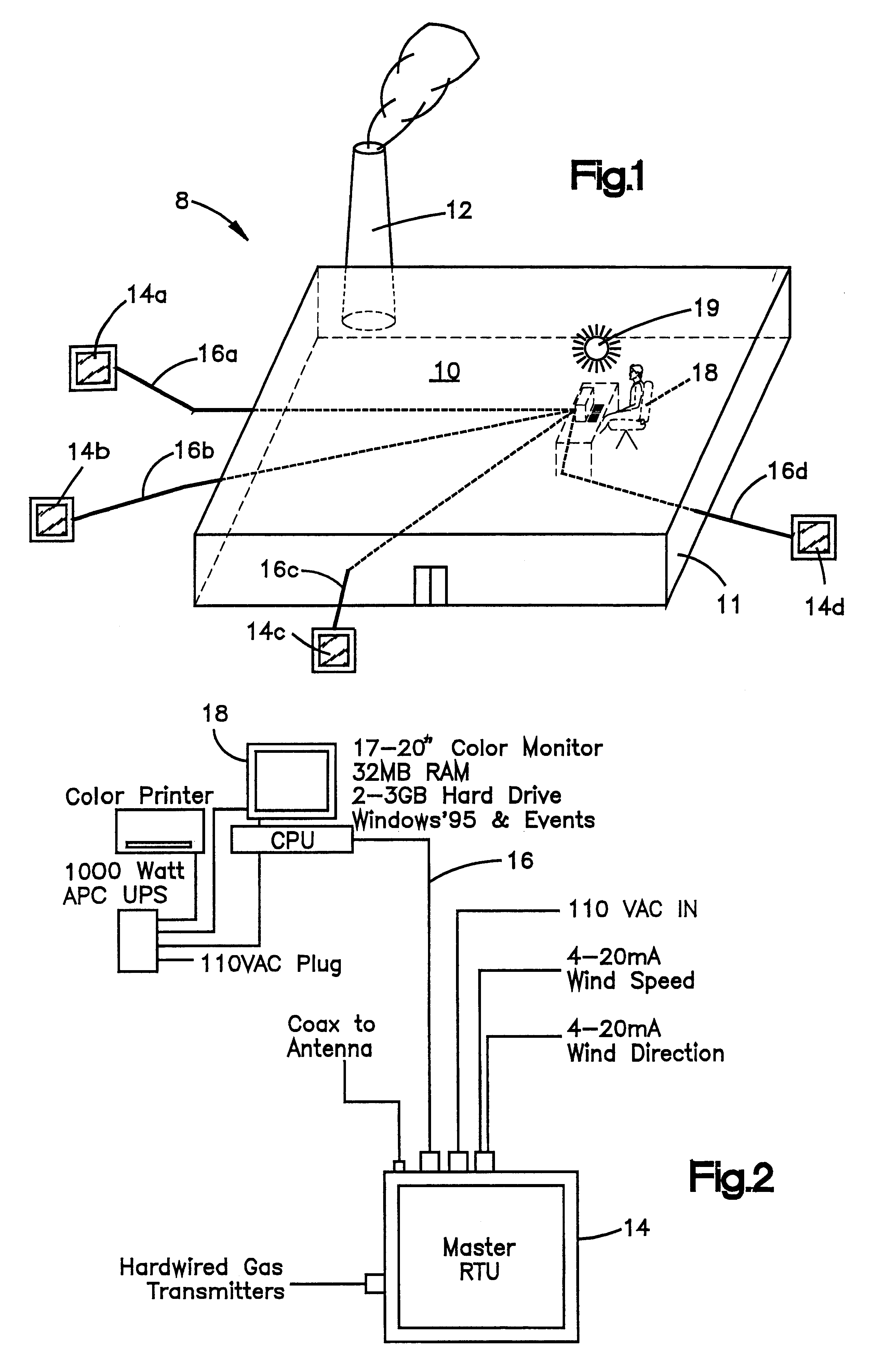 Apparatus and method for wireless gas monitoring