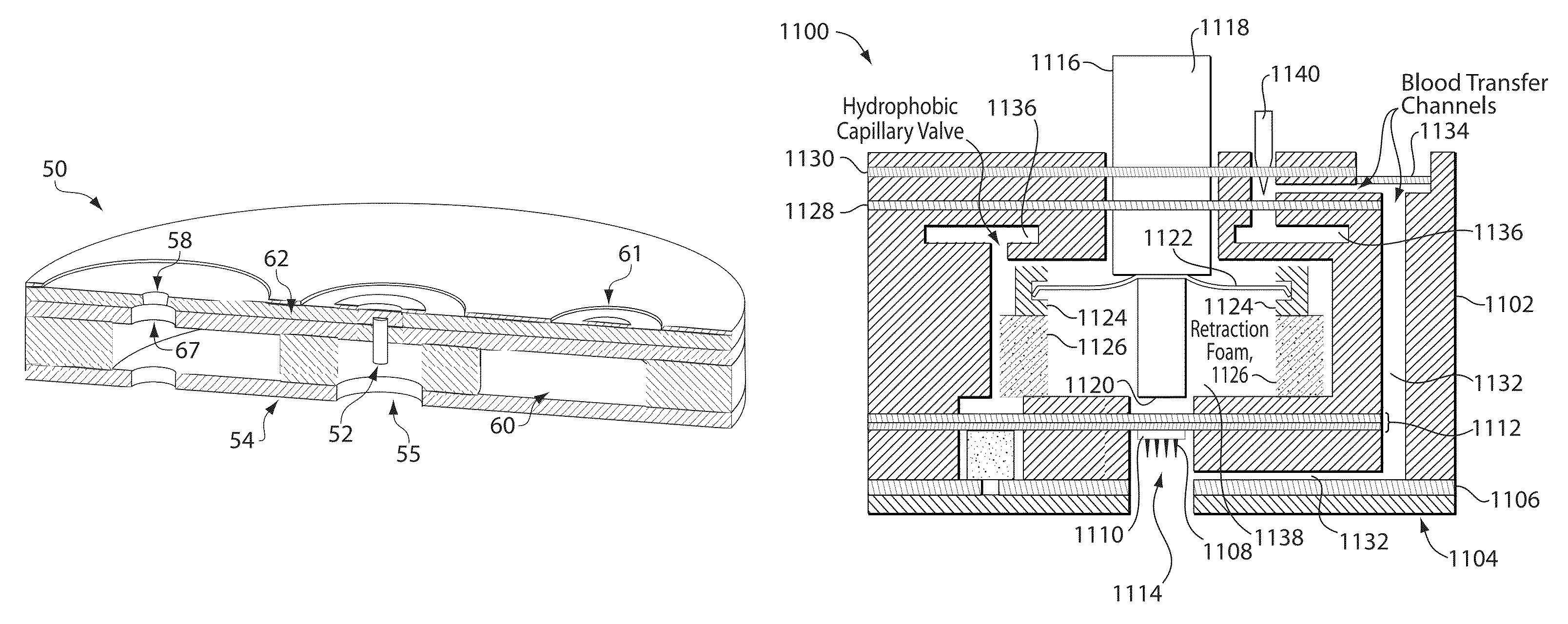 Sampling devices and methods involving relatively little pain