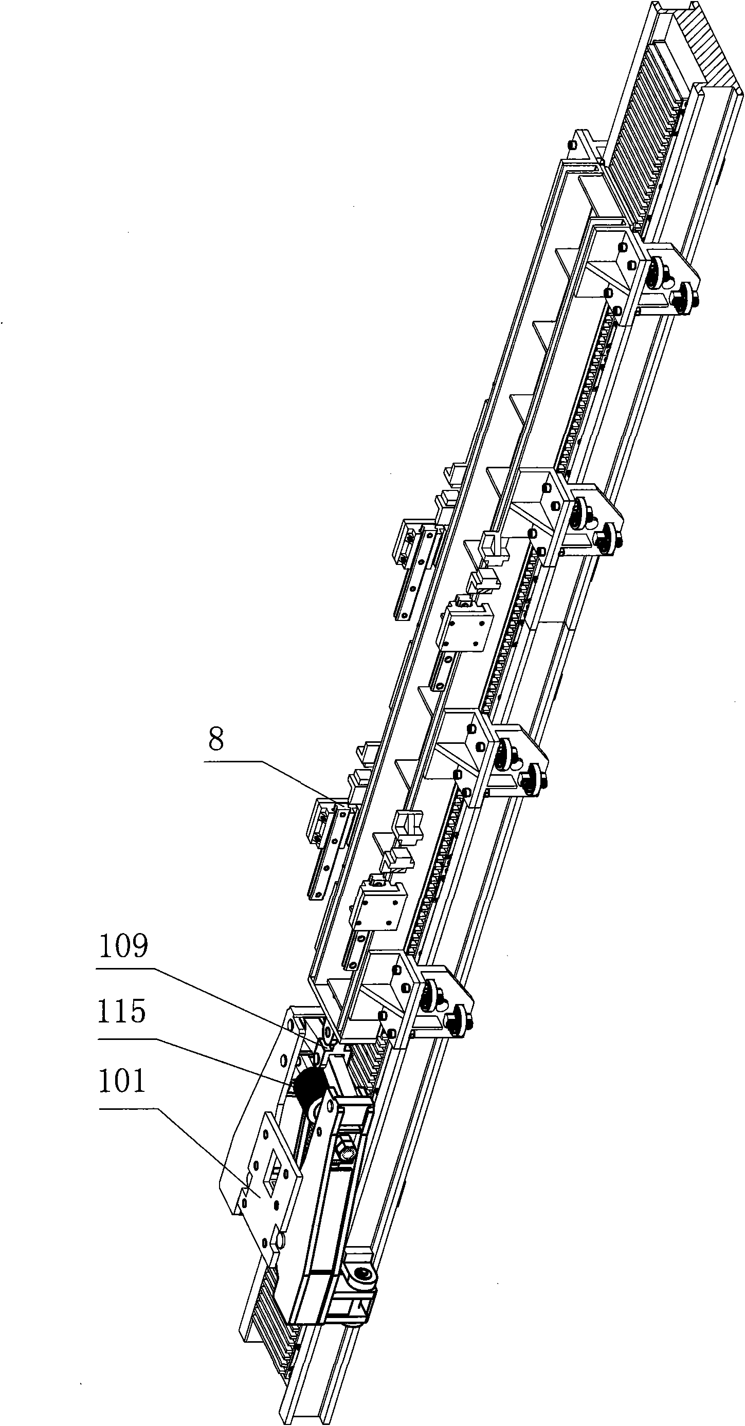 Rope-free lifting machine using lifting force as brake drive force