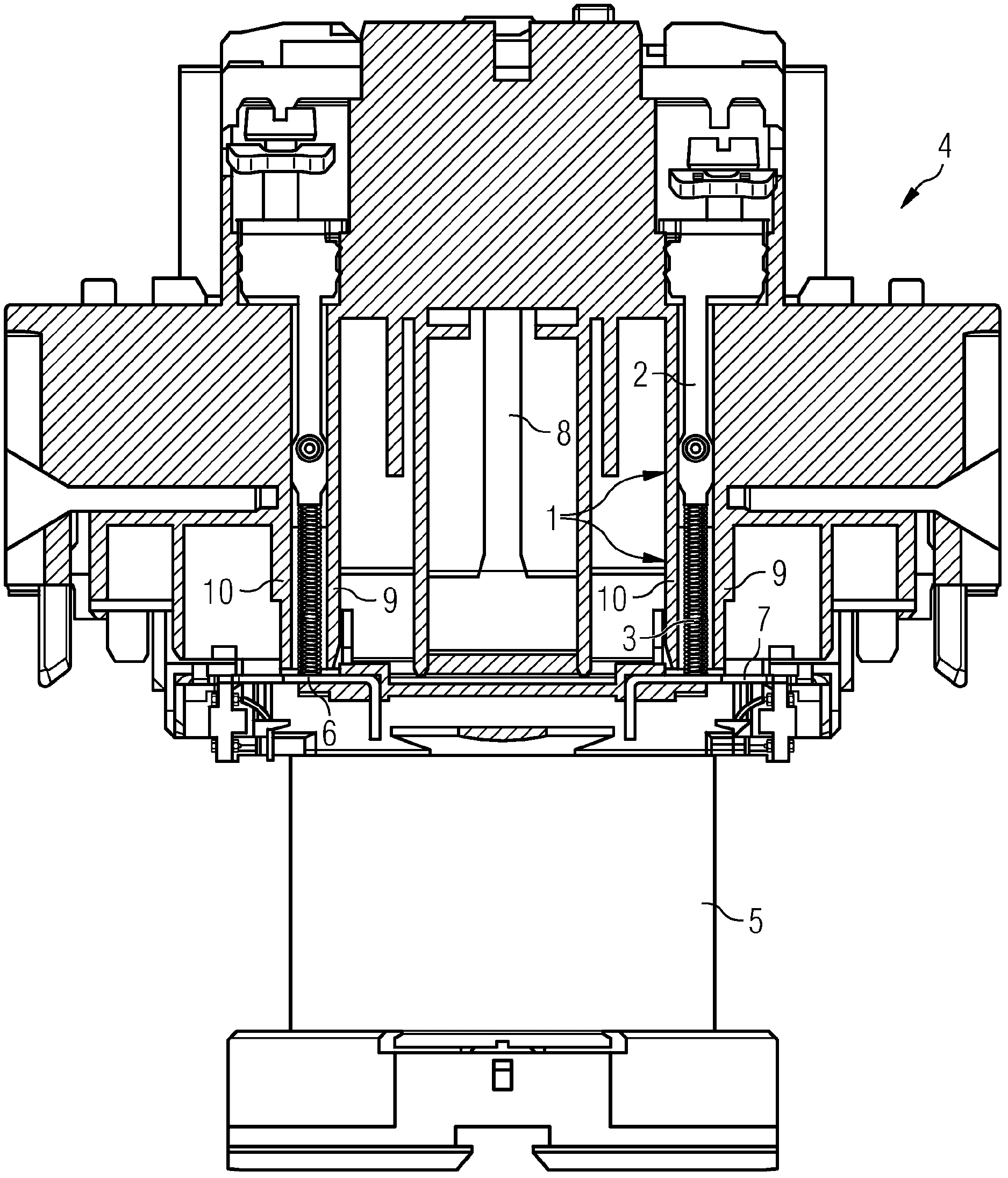 Connection device for a coil of an electromagnetic switching device