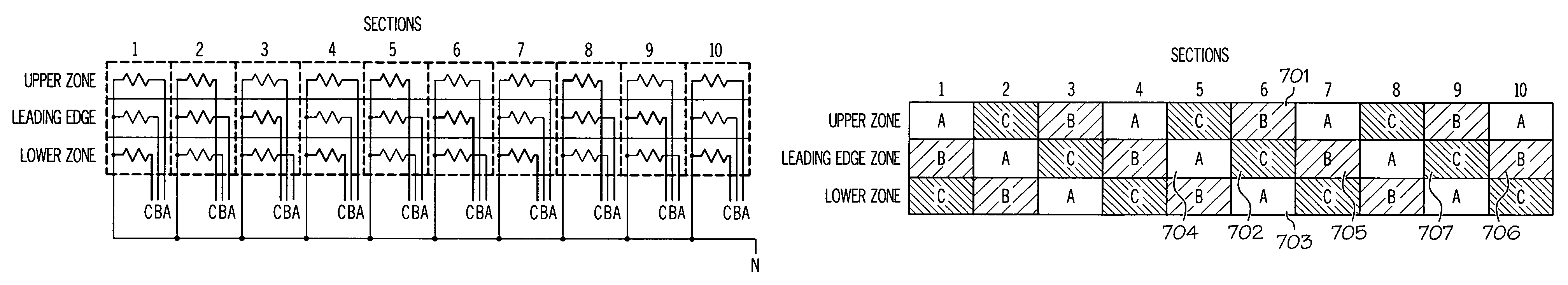 Wing ice protection heater element network