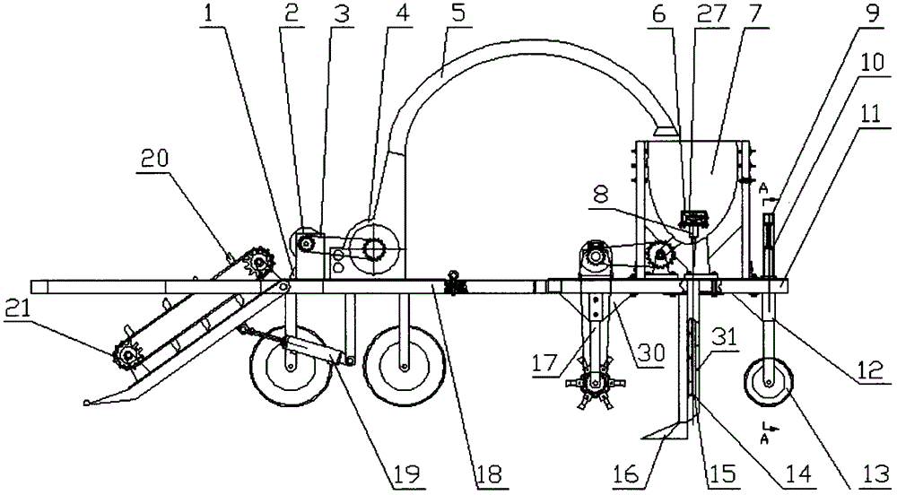 Maize straw three-dimensional returning machine