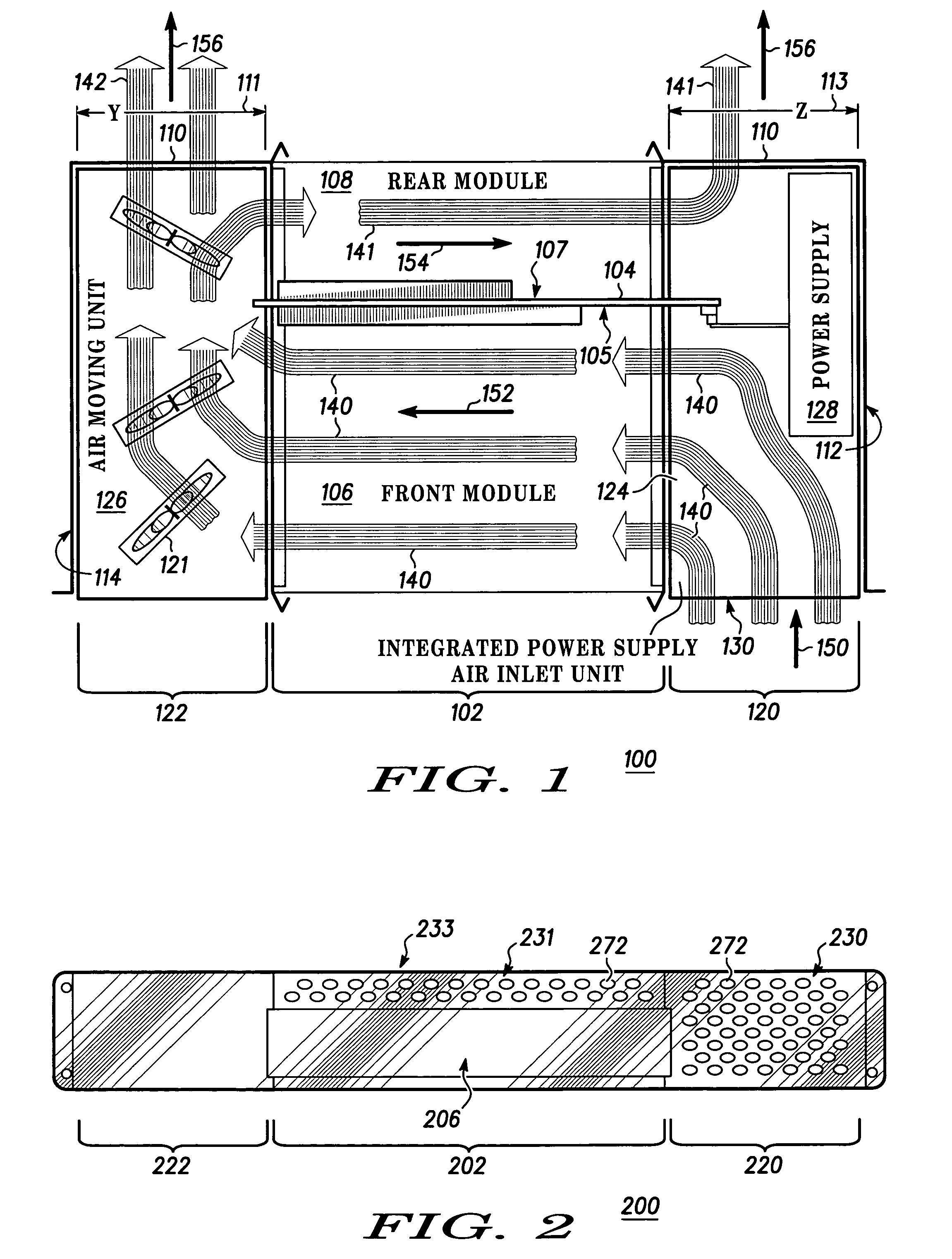 Method and apparatus for cooling a module portion