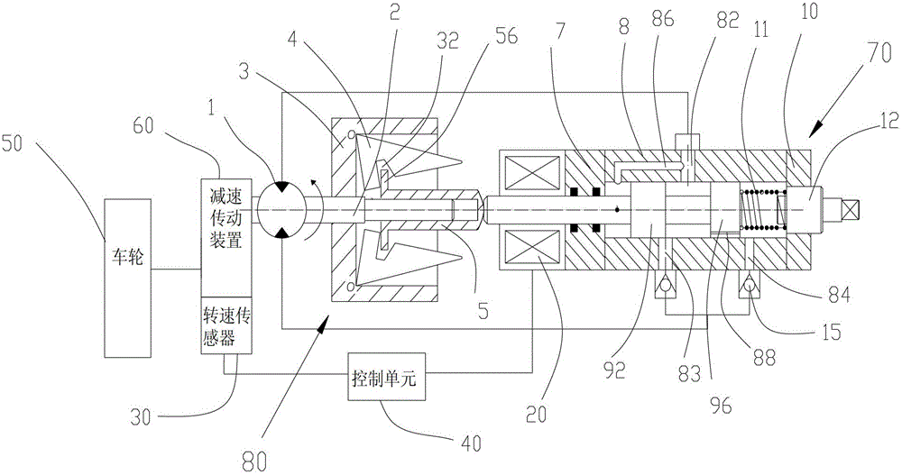 Auxiliary braking system of centrifugal hydraulic light vehicle