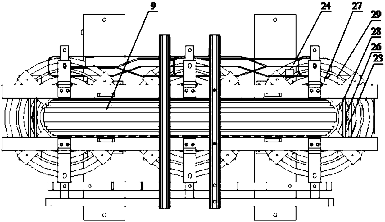 Staggered winding-arranged 24-pulse wave magnetic integrated rectification transformer