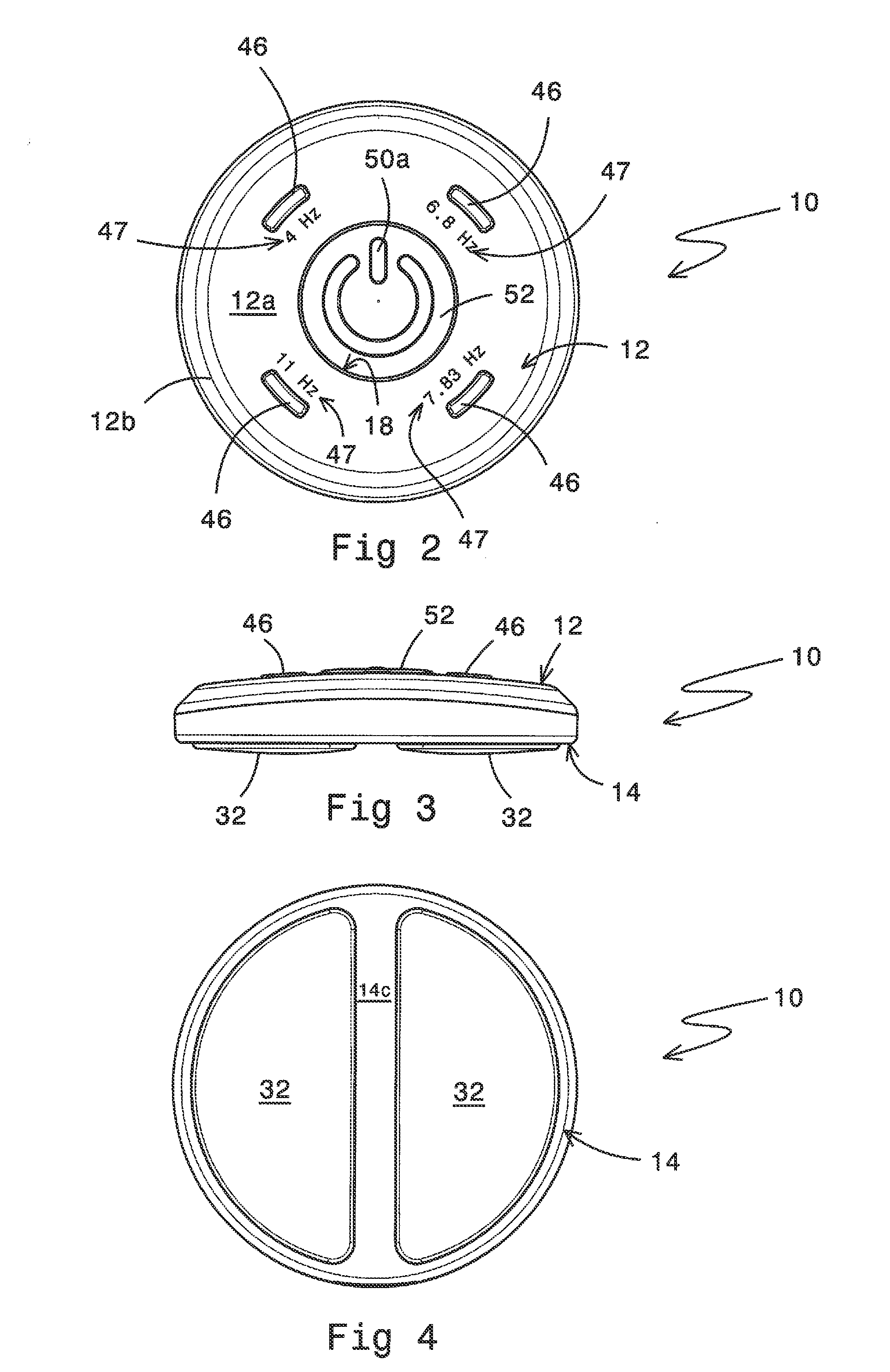 Healing disc, a pain management assembly incorporating the disc, and a method of using the same