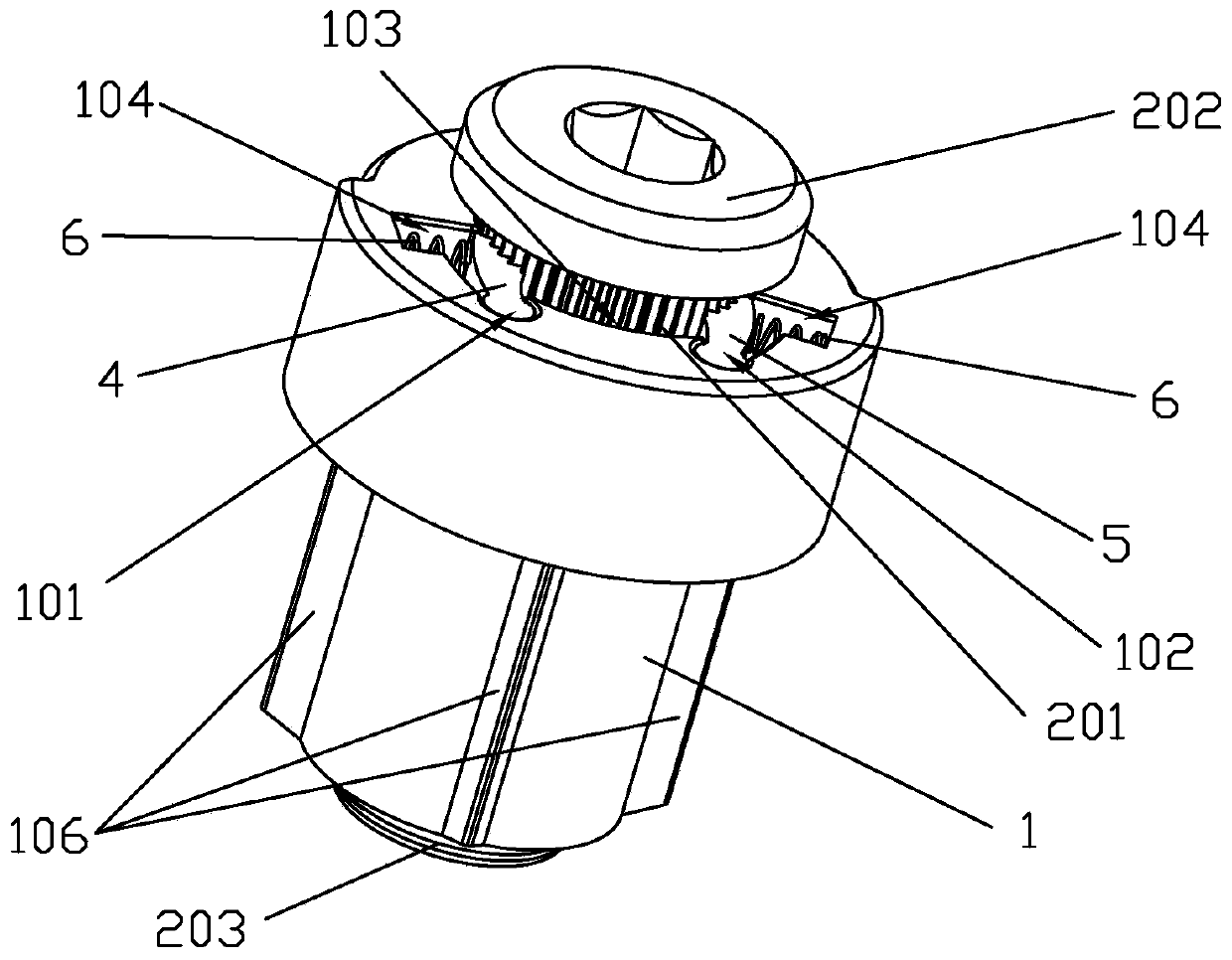 Ratchet-wheel gear for screwdriver