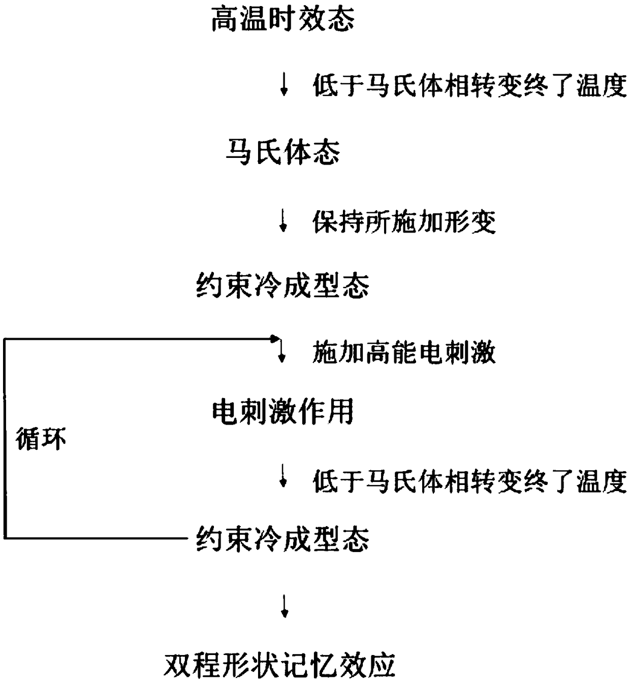 Method for endowing Ni-enriched TiNi shape memory alloy with two-way shape memory characteristic