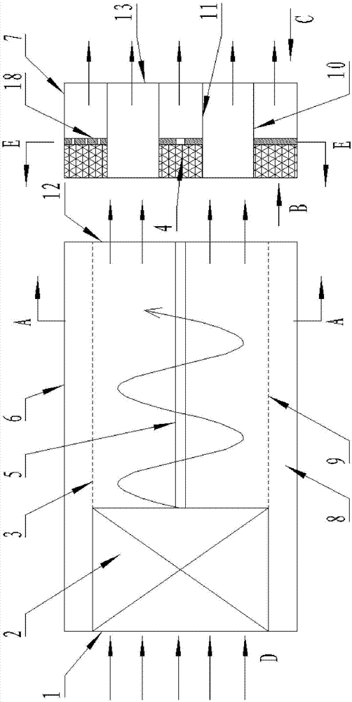 Purification separation device for fogdrop and granule in gas