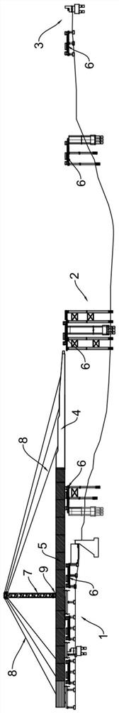 Method for achieving synchronous pushing of large-span steel-concrete composite beams through cable-stayed tower