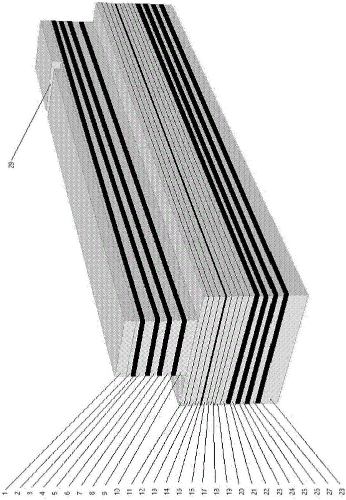 Four-wavelength output semiconductor laser device and preparation method thereof