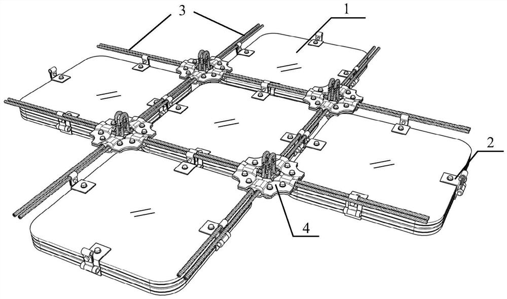 Flexible glass net rockfall protection system for small-particle-size rockfall protection and design method thereof