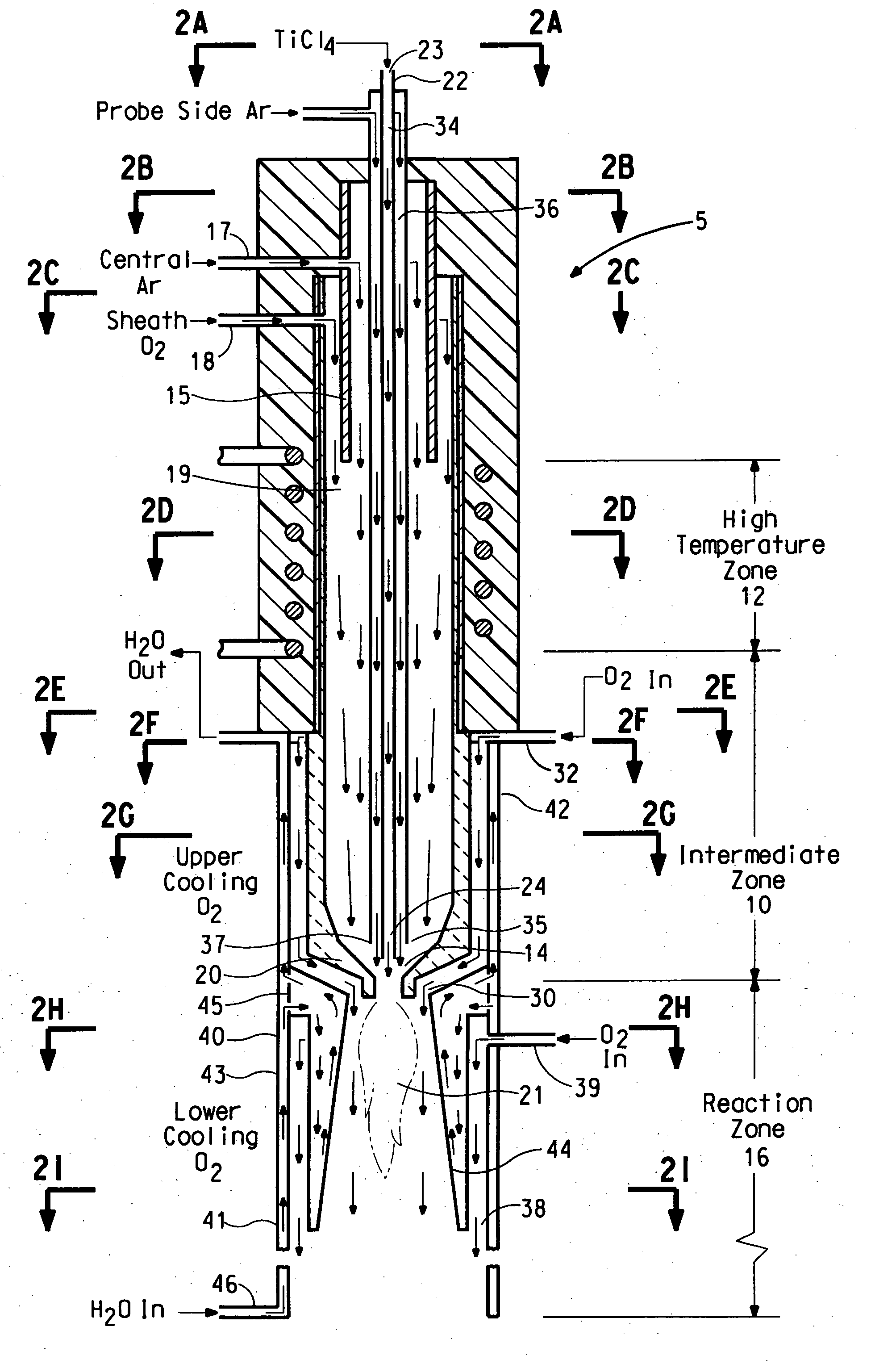 Apparatus for making metal oxide nanopowder