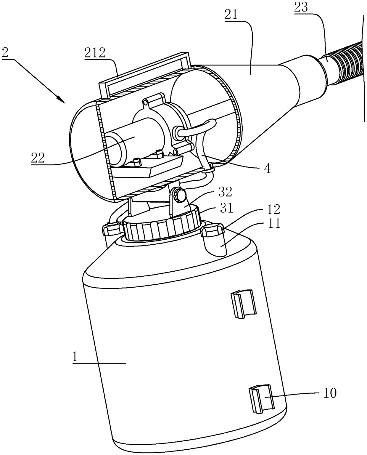 Ultralow-capacity atomizer