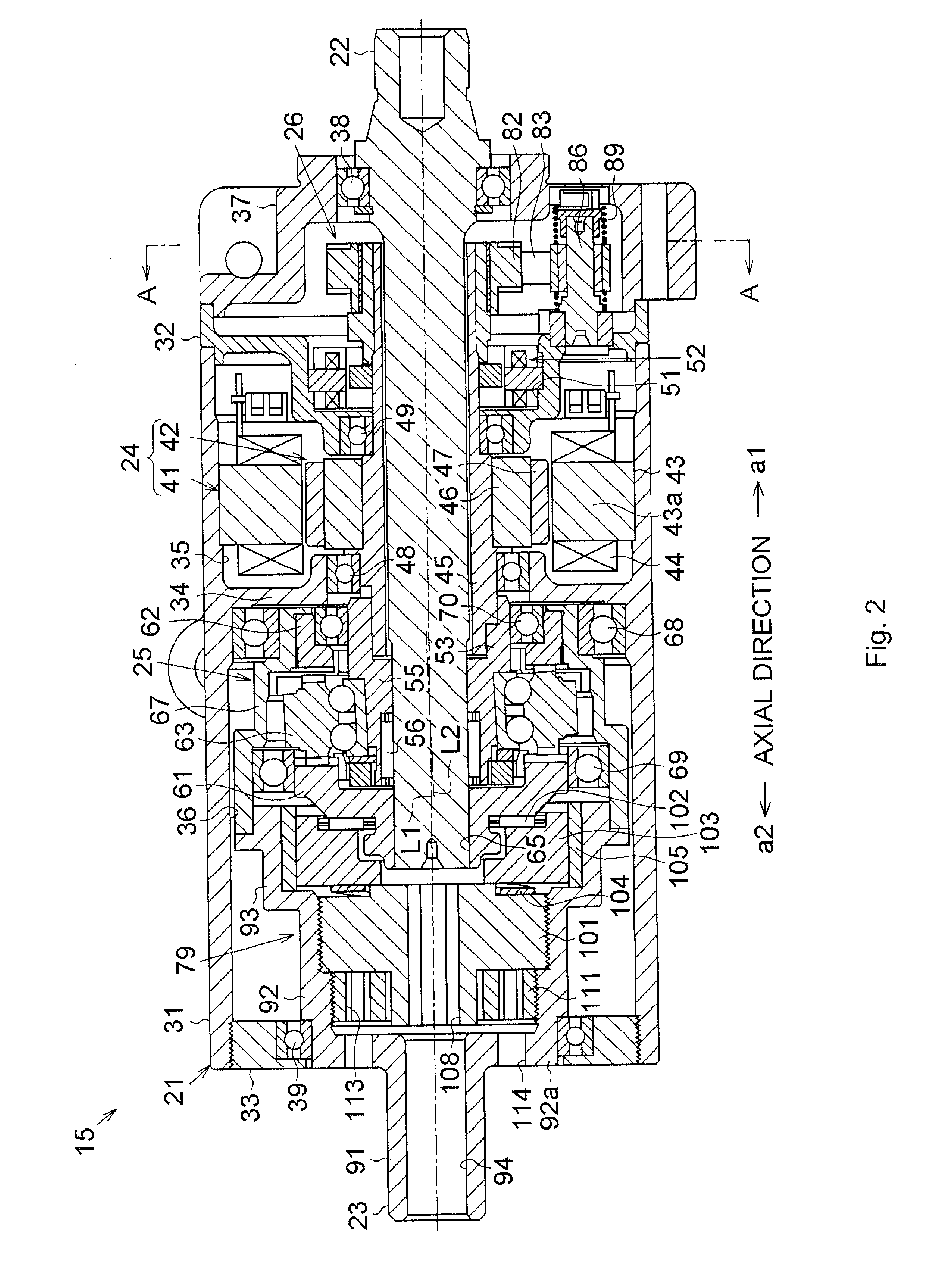 Transmission ratio variable device