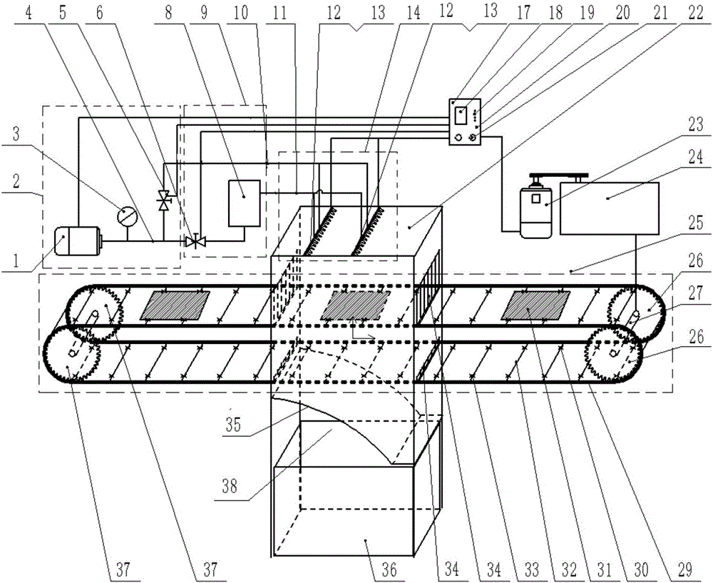 Sand blasting paint removing device for plastic bumper of scraped car