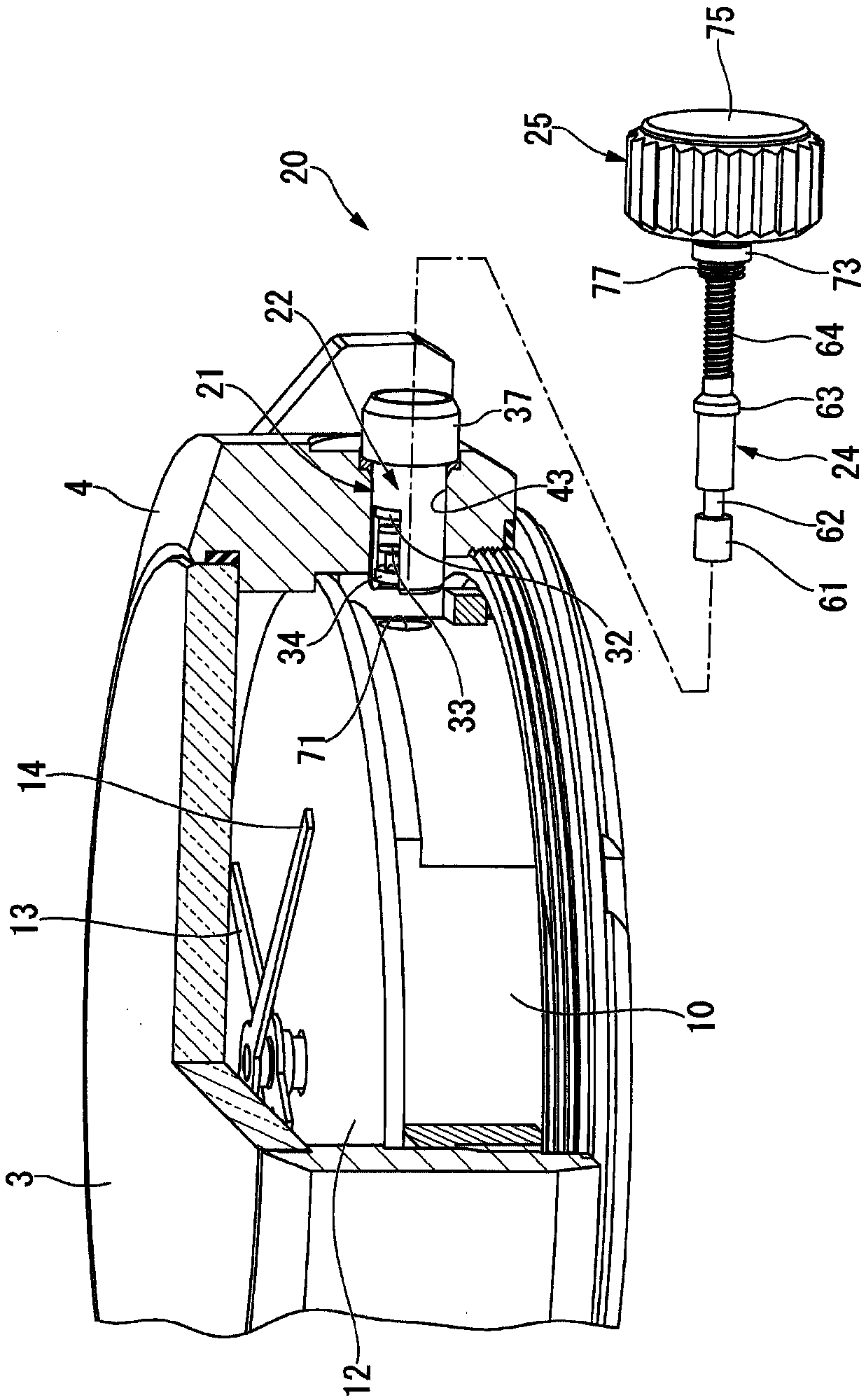 Crown lock mechanism-installed timepiece