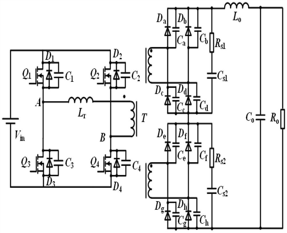 Parameter design method for preceding-stage DC-DC resistance-capacitance absorption circuit of vehicle-mounted auxiliary power supply