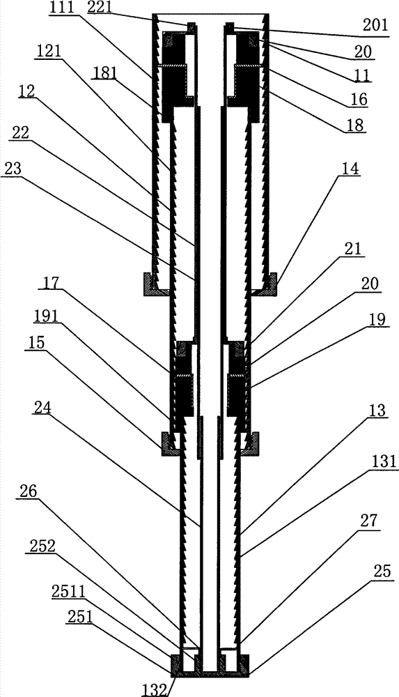 Multi-level freely telescopic rod