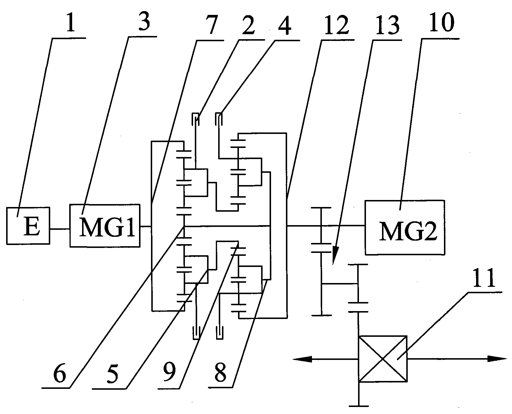 Hybrid driving system and vehicle including same