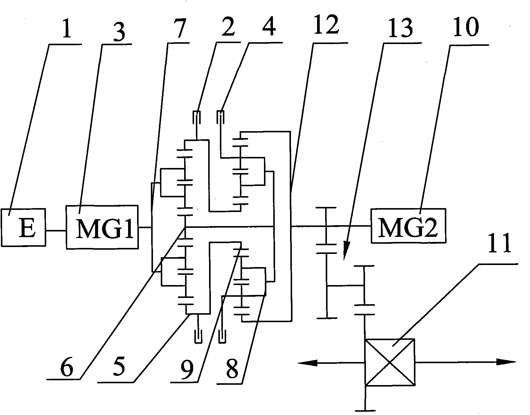 Hybrid driving system and vehicle including same