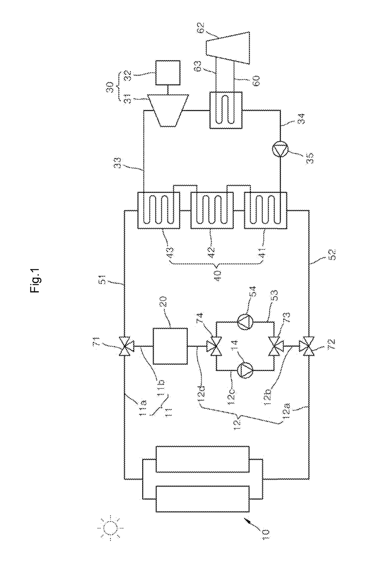 Solar thermal power generation system using single hot molten salt thermal energy storage tank