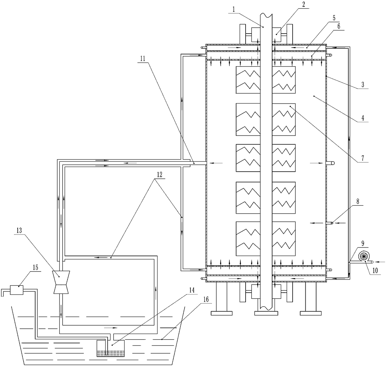 Nickel iron battery pulp belt drying device and method