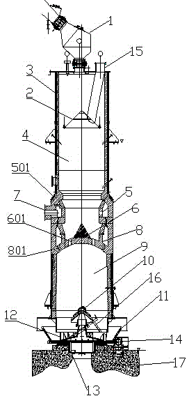 Internal heat dry distillation furnace