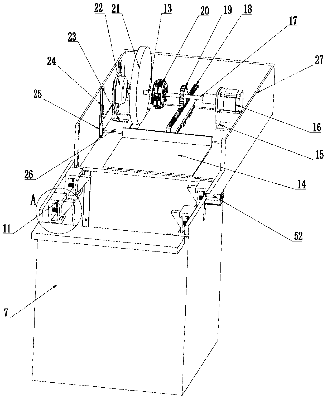 Automatic tray paving device with stacked tray separating function and tray paving method of device