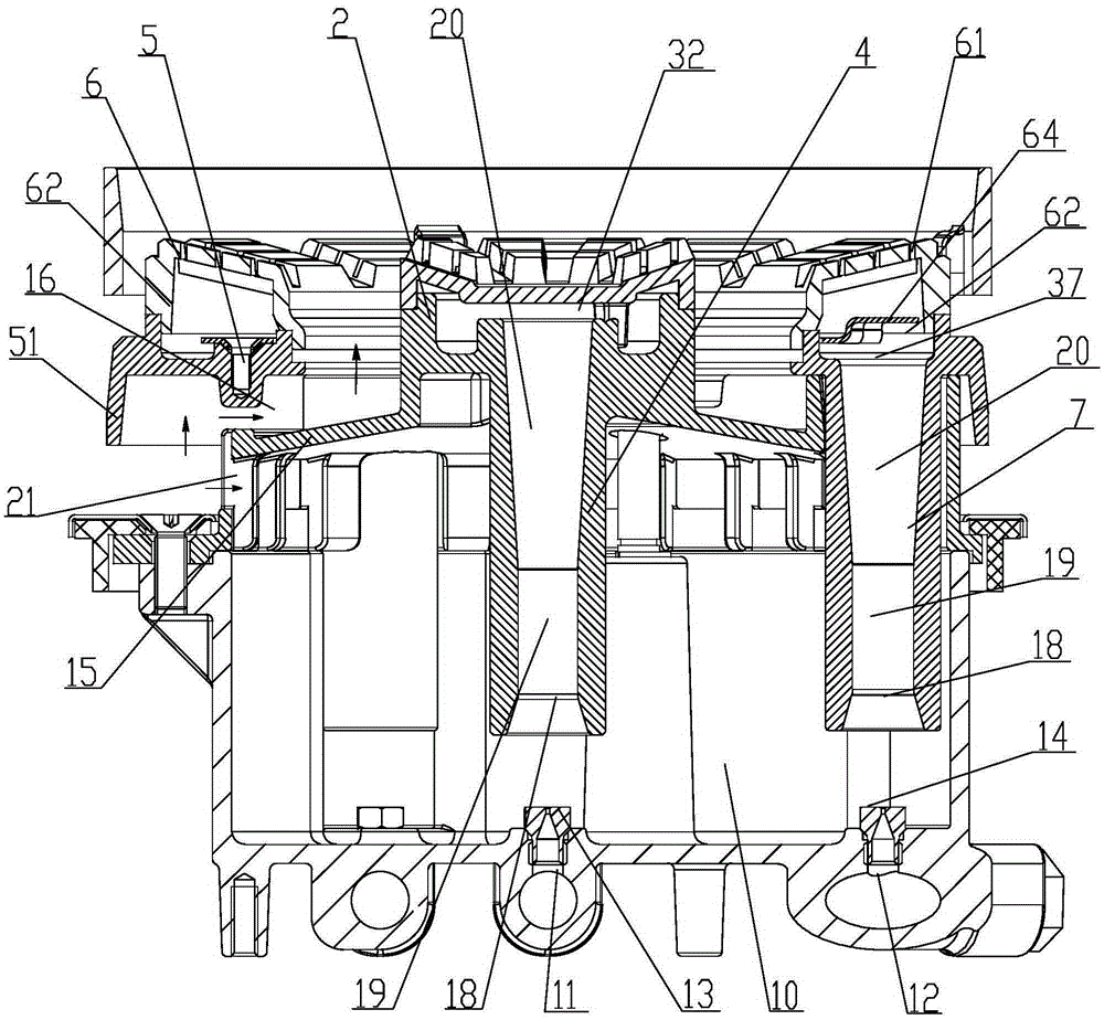 Upper air feeding burner