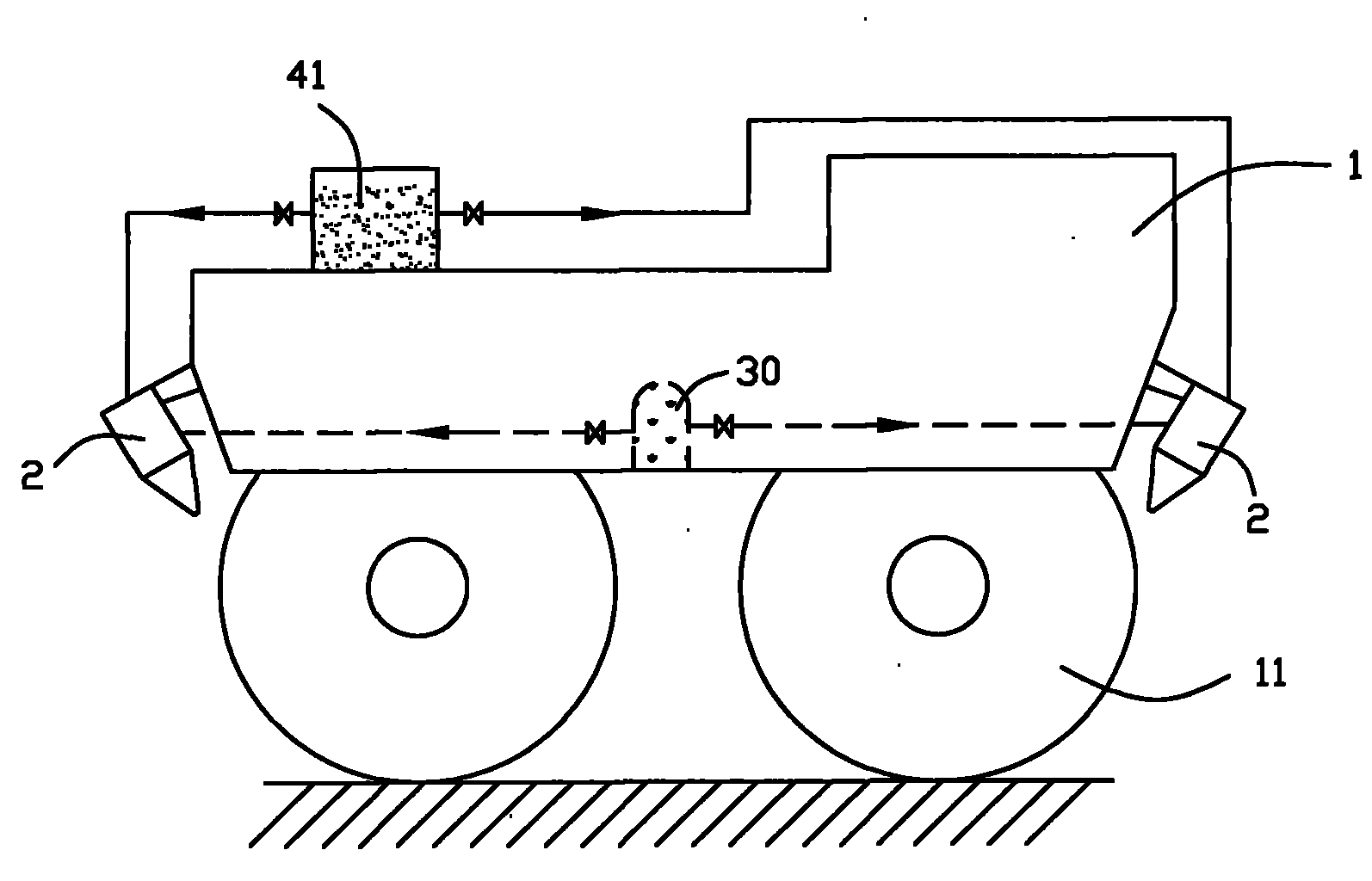 Method for spraying wheel-sticking preventing liquid on asphalt pavement compacting equipment