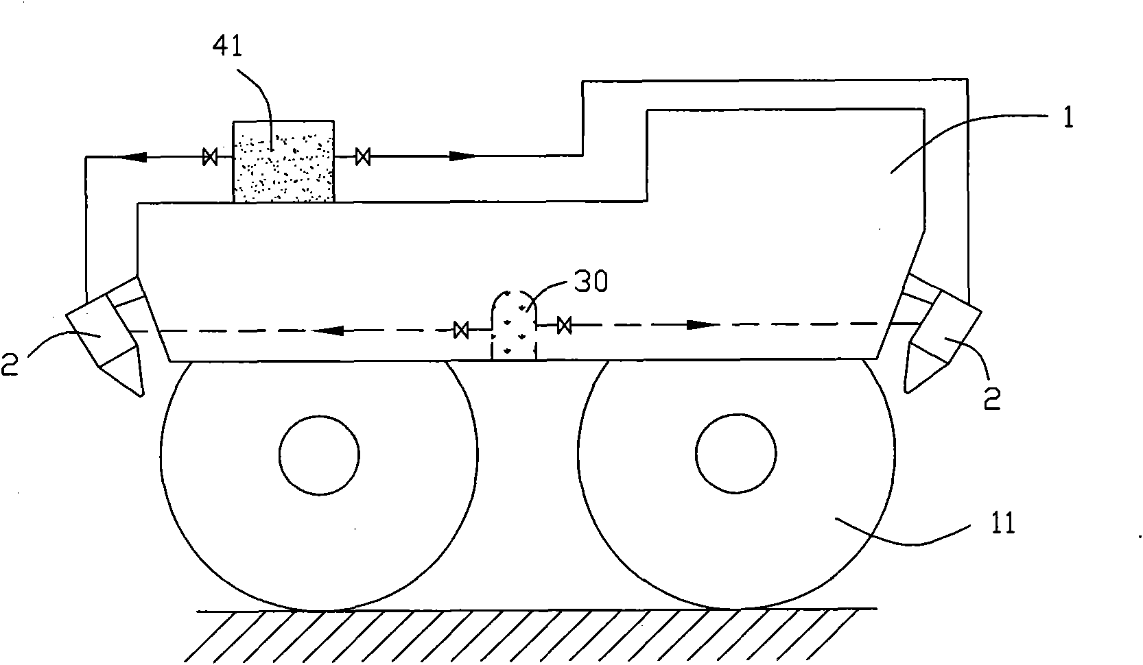 Method for spraying wheel-sticking preventing liquid on asphalt pavement compacting equipment