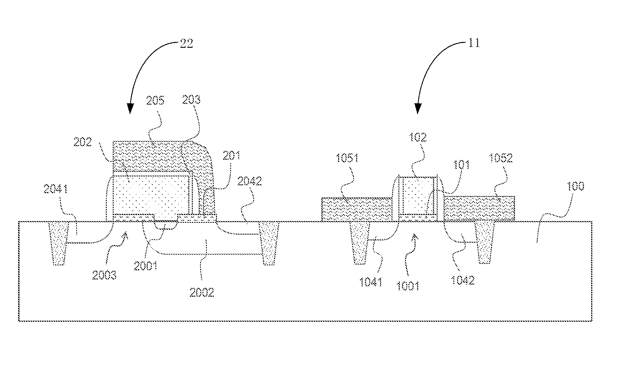 Semiconductor device, related manufacturing method, and related electronic device