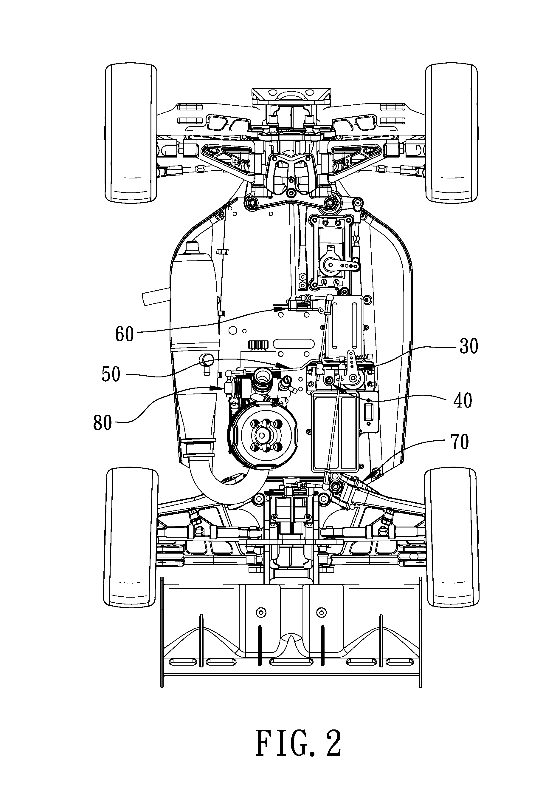 Braking ratio device for a remote control model car