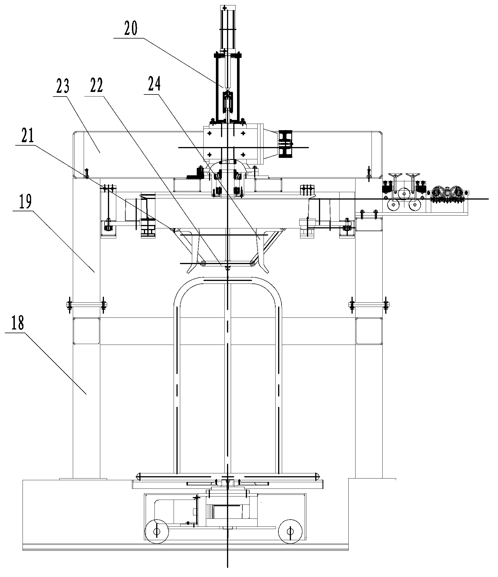 Inverted wire-rewinding machine