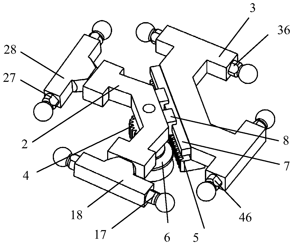 Four-degree-of-freedom parallel robot mechanism