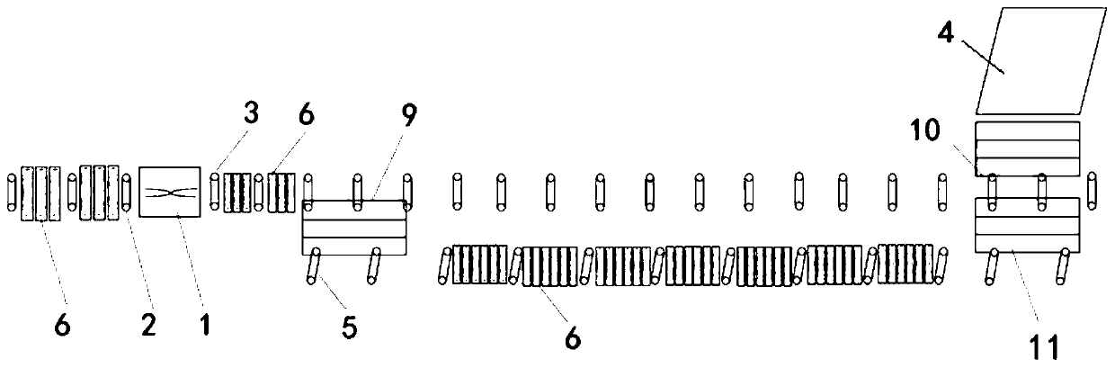 Hot rolled seamless steel pipe on-line cooling system and arrangement method of cooling device on hot rolled seamless steel pipe on-line cooling system