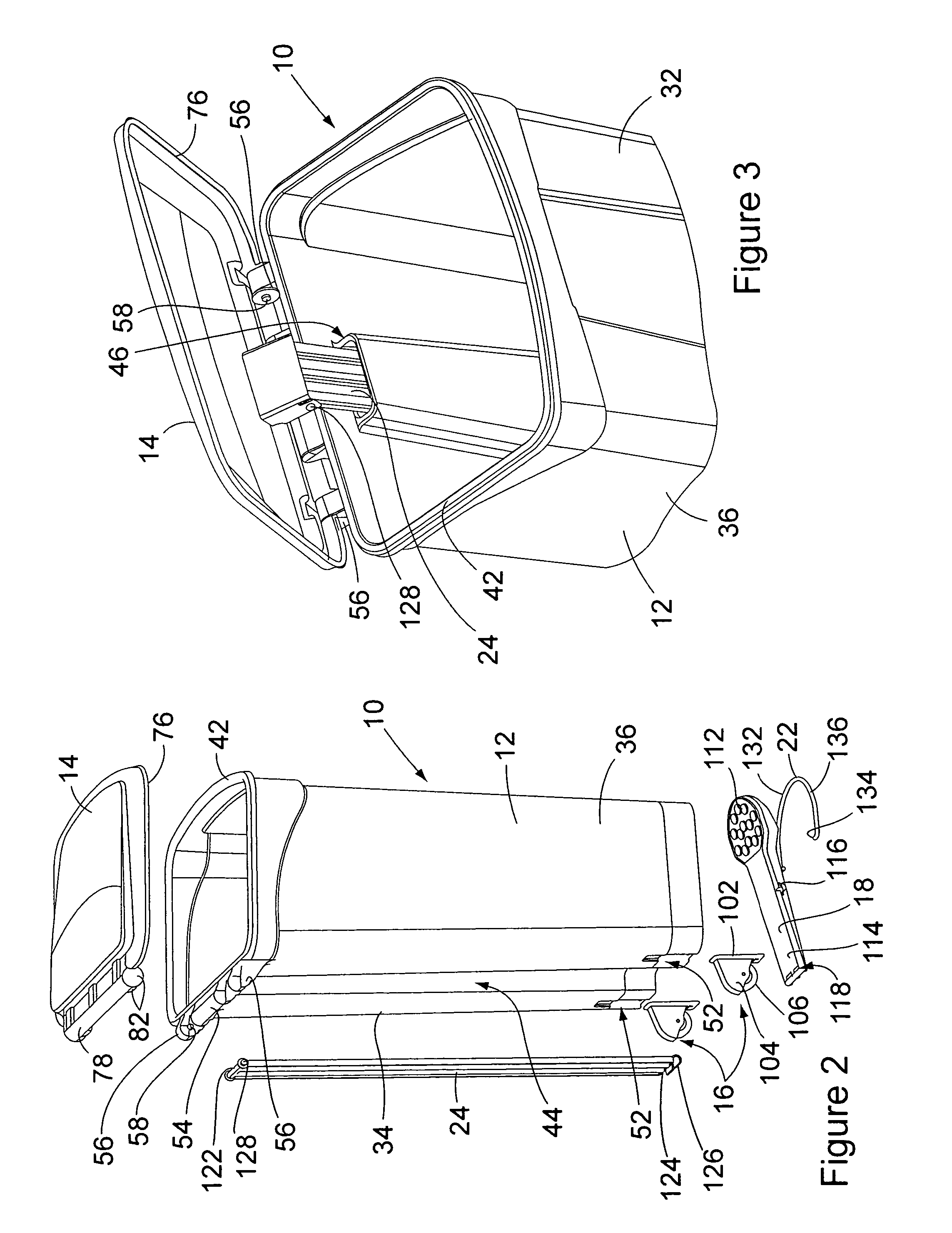 Step-on receptacle with tip prevention