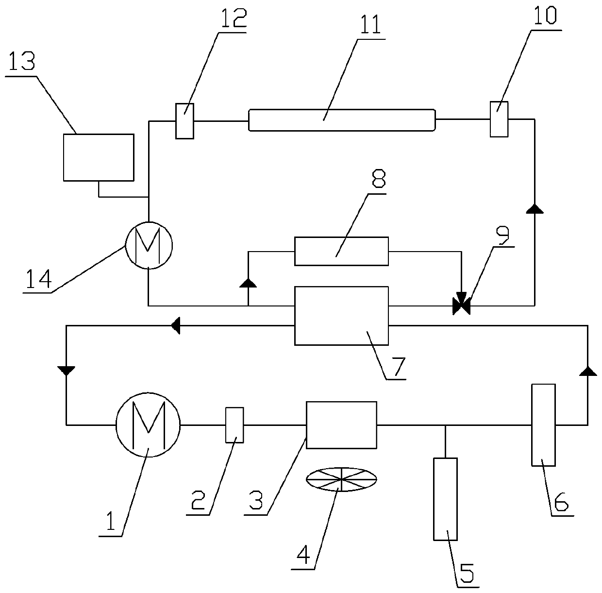 Power battery water chilling unit system and intelligent control method thereof