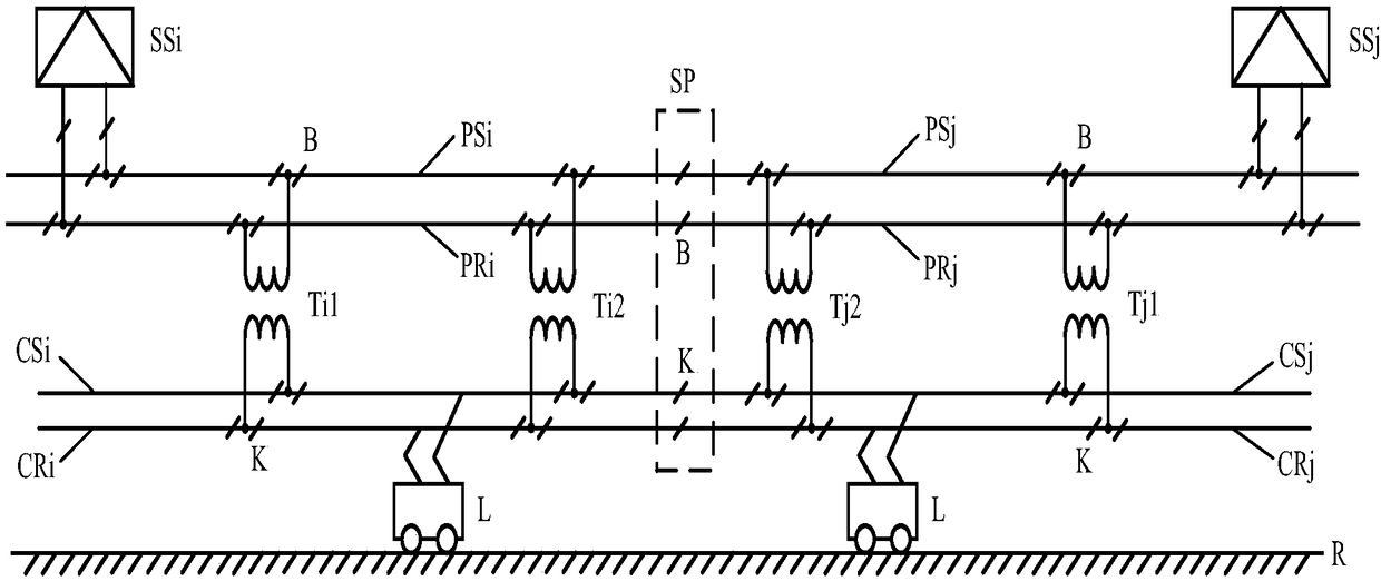 An electrified railway connecting power supply structure