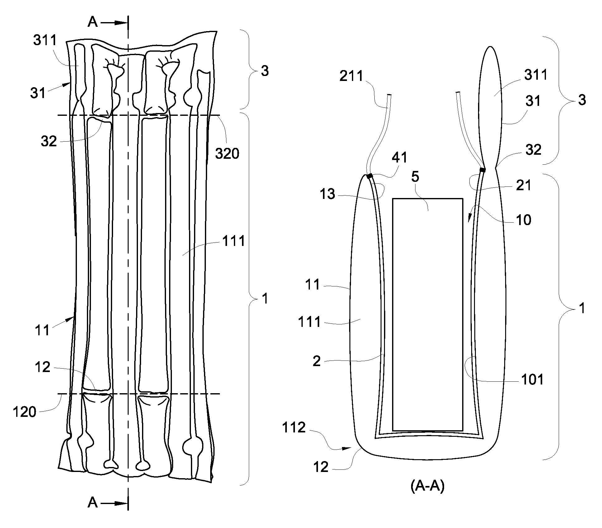 Airbag structure with inner shade cover and manufacturing method thereof