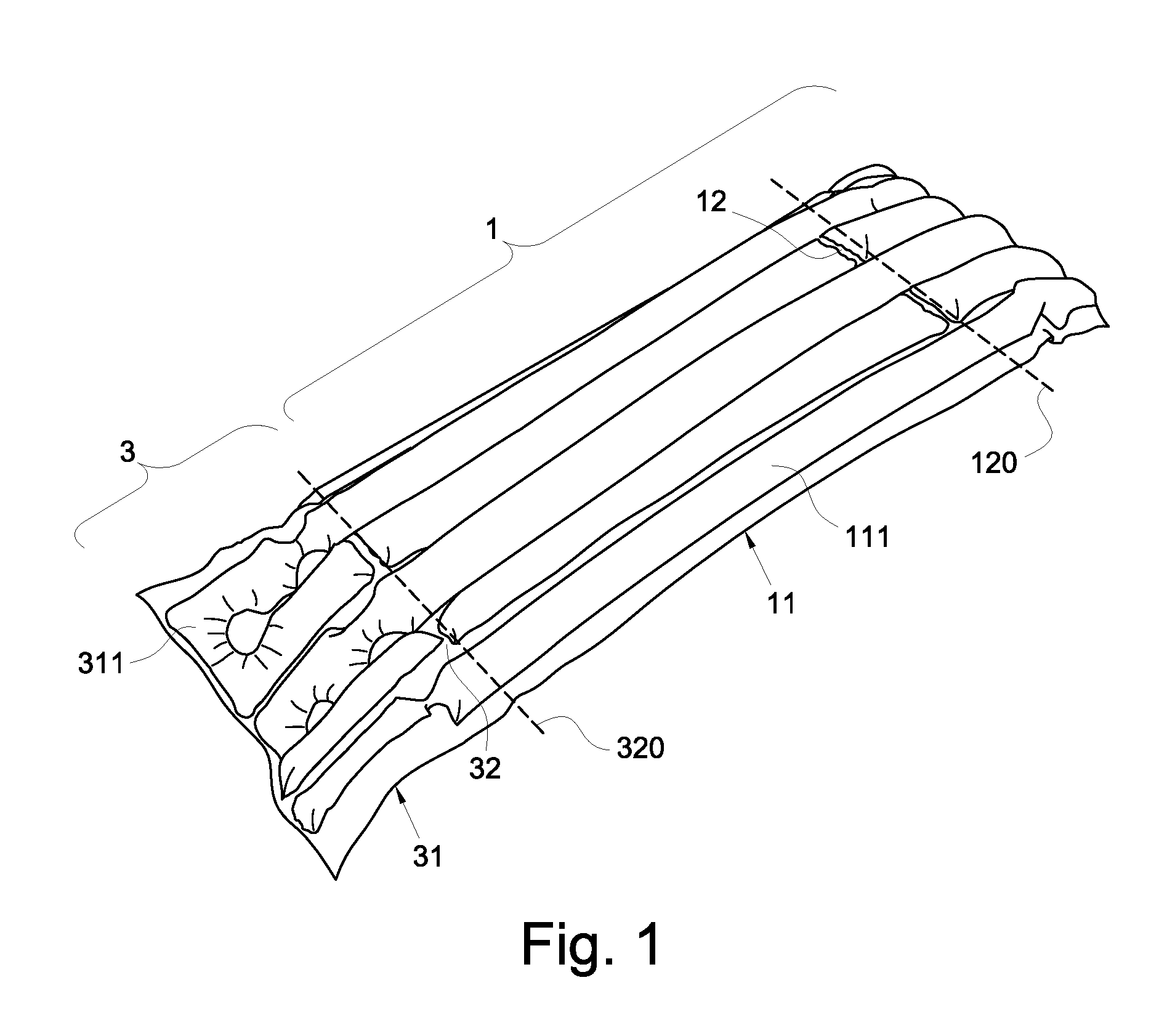 Airbag structure with inner shade cover and manufacturing method thereof