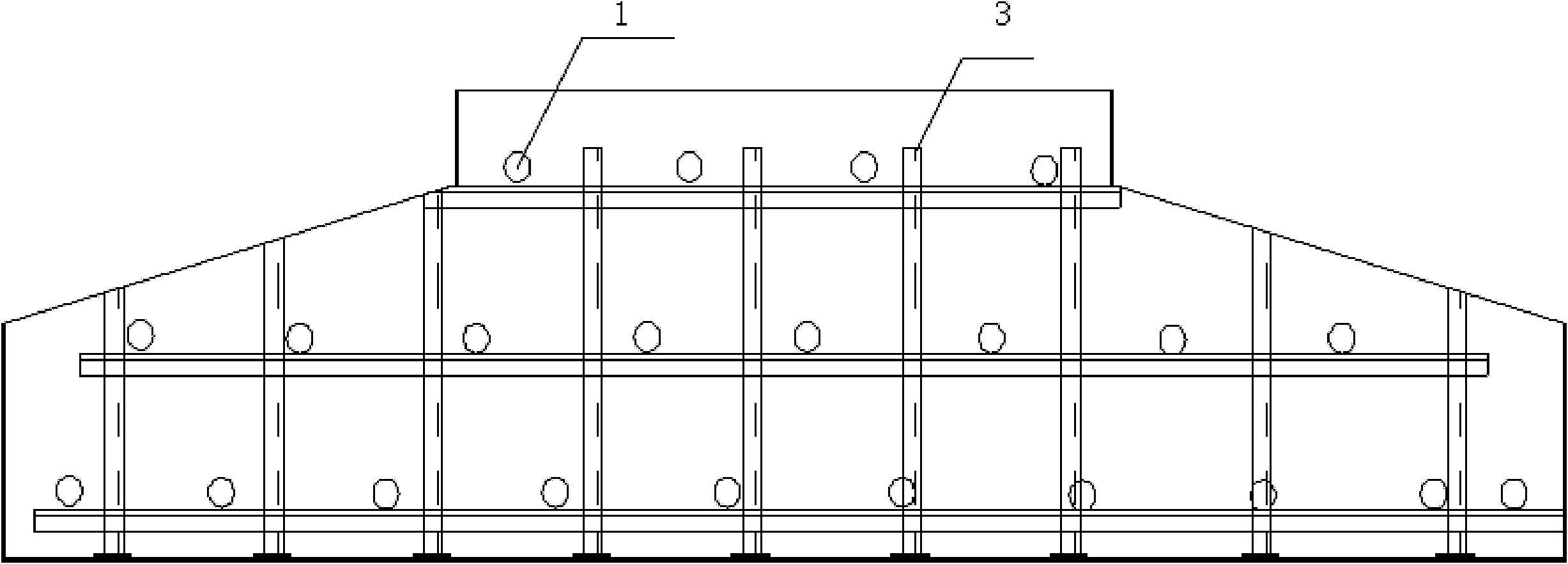 Water cooling temperature control method of mass concrete of blast furnace foundation