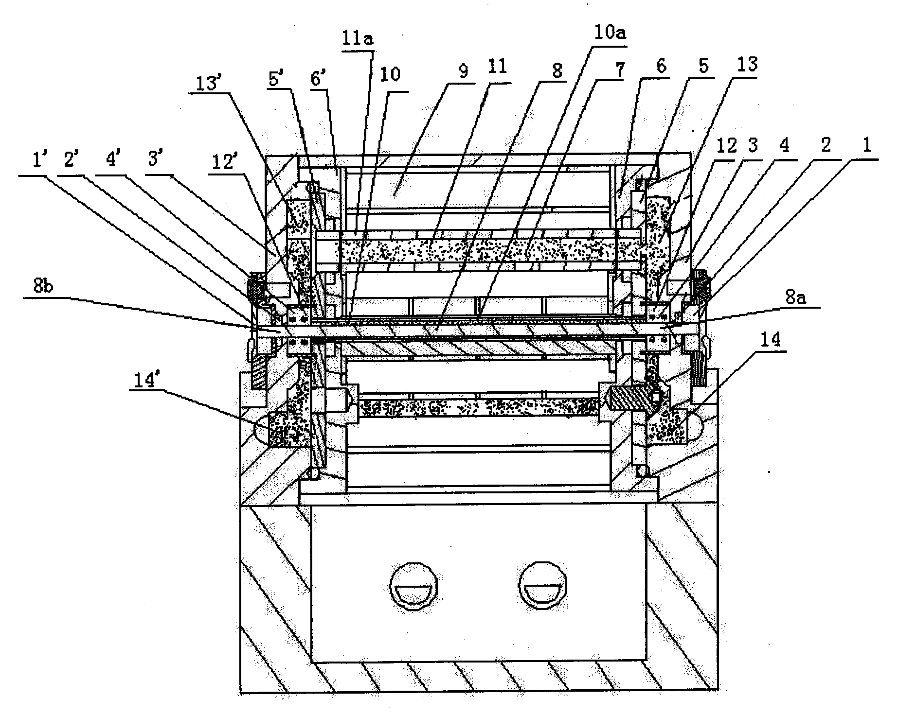 Laser gain module and liquid cooling circulating device used for same